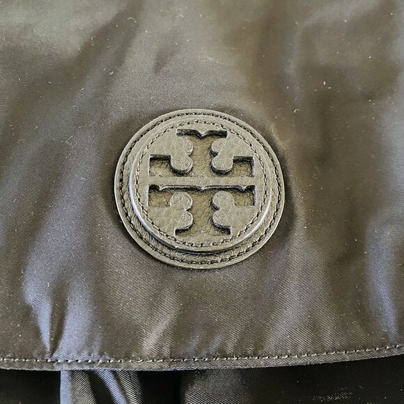 TORY BURCH Solid Black Nylon Large Messenger Bag - Picture 3 of 10